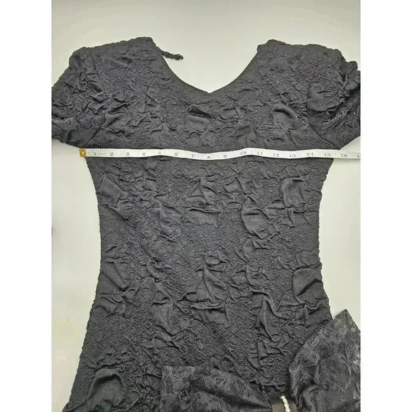 Vtg 80s/90s Fredrick's of Hollywood Junior's Size 5 Black Tulle Dress - Picture 5 of 16